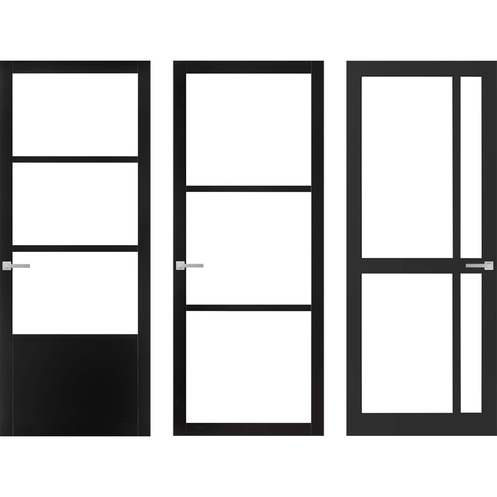 3 verschillende staallook binnendeuren